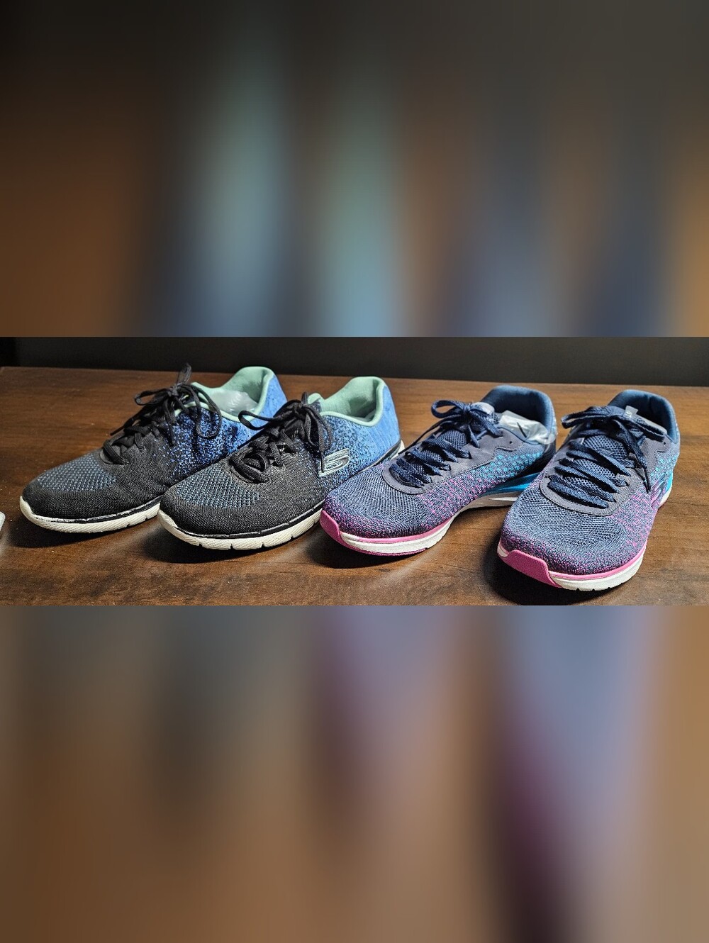 2 Pairs Womens 9.5 Skechers  Running Shoes
